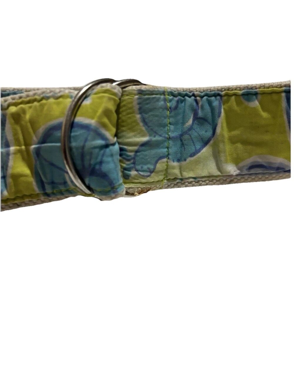Rare Vintage Y2K Lilly Pulitzer Snail Print Belt - Blue & Lime Escargot  Size L